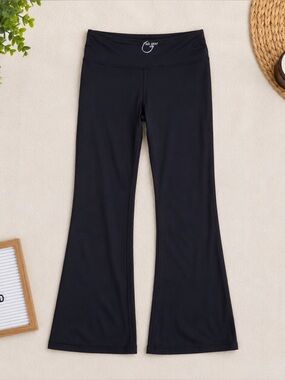 Tek Gear Soft Tek Black Flare Leggings Girls Size S 7